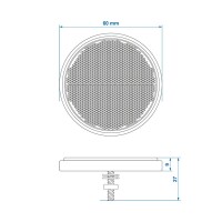 Pro Plus Reflektor rot 60mm mit Bolzen 5mm