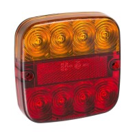 Pro Plus R&uuml;ckleuchte 12V 5 Funktionen 107x107mm...