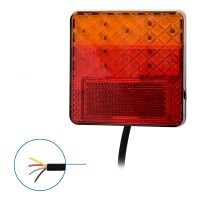 Pro Plus Rückleuchte 12/24V 4 Funktionen 100x100mm LED