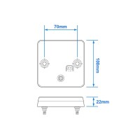 Pro Plus Rückleuchte 12/24V 4 Funktionen 100x100mm LED