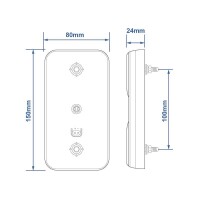 Pro Plus Rückleuchte 12/24V 4 Funktionen 80x150mm LED
