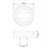 Pro Plus Rückleuchte 12/24V 4 Funktionen 125mm LED