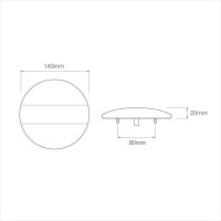 Pro Plus Rückleuchte 12/24V 3 Funktionen 140mm STF LED
