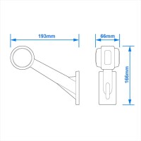 Pro Plus Umrissleuchte 12/24V rot/weiß 166x193mm LED links