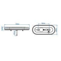 Pro Plus Rückleuchte 6 Funktionen 323x134mm 54LED links