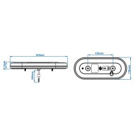 Pro Plus Rückleuchte 6 Funktionen 323x134mm 54LED rechts