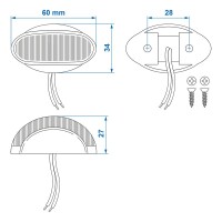 Pro Plus Umrissleuchte 10-30V rot/weiß 60x34mm LED