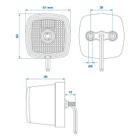 Pro Plus Positionsleuchte 9-30V weiß 61 x 61 mm LED