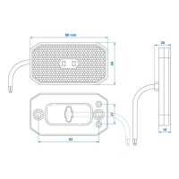 Pro Plus Positionsleuchte hinten 12/24V rot 80 x 44 mm LED