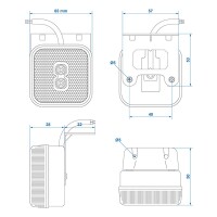Pro Plus Positionsleuchte 12/24V weiß 65 x 65 mm LED mit Halter