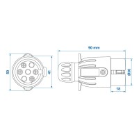 Anhänger Stecker 7-polig PVC mit Magnet IP44