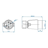 Anhänger Stecker 7-polig PVC mit Flachsteckeranschluss IP44