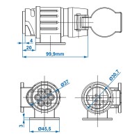 Anhänger Adapter von 13- auf 7-polig IP44