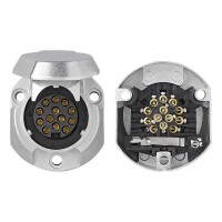 Anhänger Steckdose 13-polig Metall - ALU System Jaeger IP44