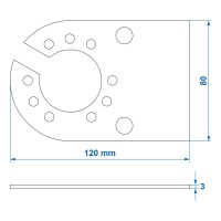 Steckdosenhalter Metall 12 x 8 cm
