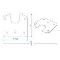 Steckdosenhalter Metall 9,4 x 8,7 cm