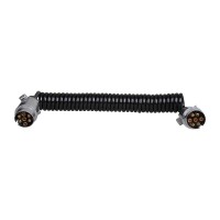 Spiralkabel 4,5M mit 2x Stecker 7-polig Metall