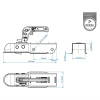 Zugmaul Kupplungsklaue Zugkugelkupplung Kugelkupplung eckig 60mm Anhänger Zubehör