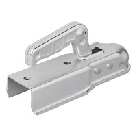 Kugelkupplung Stahl vertikal 2 Löcher quadratisch 60mm 1300kg gebremst