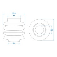 Faltenbalg für Auflaufeinrichtung 45/60mm L=120 im Blister