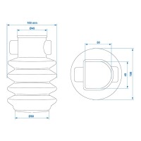 Faltenbalg für Auflaufeinrichtung 60x(50x40) L=145 passend für ZAF
