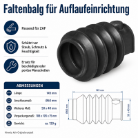 Faltenbalg für Auflaufeinrichtung 60x(50x40) L=145 passend für ZAF