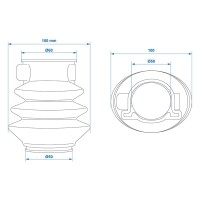 Faltenbalg für Auflaufeinrichtung 50/60mm L=125 passend für AL-KO