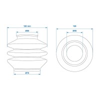 Faltenbalg für Auflaufeinrichtung passend für AL-KO 2,8VB/1 55/70mm L=115 im Blister