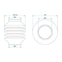 Faltenbalg für Auflaufeinrichtung 55mm