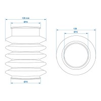 Faltenbalg für Auflaufeinrichtung passend für Knott KF/KRV/KFG 27/30/35 75/75mm