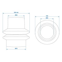 Faltenbalg für Auflaufeinrichtung passend für Peitz PAV/SR 0,7-2,7 55/70mm im blister