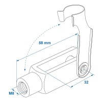 Gabelkopf M8 58mm - Set von 2 Stück - Kein Originalersatzteil - Nachbau - Hohe Qualität