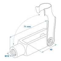 Gabelkopf M10 71x20mm - Kein Originalersatzteil - Nachbau - Hohe Qualität
