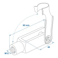 Gabelkopf M12 85x23mm - Kein Originalersatzteil - Nachbau - Hohe Qualität