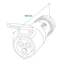 CEE-Kupplung 3-polig 16A für  Caravan Wohnmobil Wohnwagen
