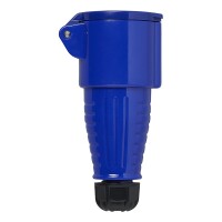 CEE-Kupplung 16A festes Kunststoffgehäuse blau