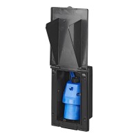 CEE-Einspeisestecker Einbau rechteckig schwarz 230V