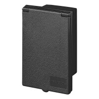 CEE-Einspeisestecker Einbau rechteckig schwarz 230V