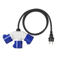 Adapterkabel 150cm 3x1,5mm²  von Schuko Stecker nach 3xCEE