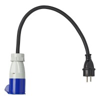 Adapterkabel 40cm 3x2,5mm²  von Schuko Stecker nach CEE