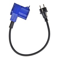 Adapterkabel 40cm von Schuko Stecker nach CEE-Winkelkupplung + Schuko Steckdose