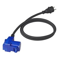 Adapterkabel 150cm 3x2,5mm² von Schuko Stecker nach CEE Winkelkupplung + Schuko Steckdose