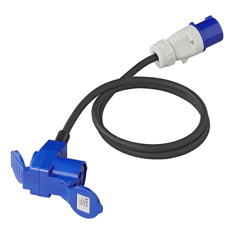 Adapterkabel 150cm 3x2,5mm² von CEE Stecker nach CEE Winkelkupplung ...
