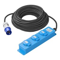 CEE 3-fach Steckdosenleiste 20M 3x 1,5 mm² (2xSchuko + 1x2-USB)