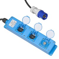 CEE 3-fach Steckdosenleiste 20M 3x 1,5 mm² (2xSchuko + 1x2-USB)
