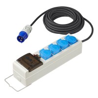 Zelt-/Faltwagen-Steckdose 10M 3x1,5mm² mit MCCB und FI-Schalter + 2xUSB