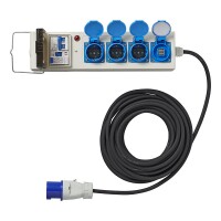 Zelt-/Faltwagen-Steckdose 10M 3x1,5mm² mit MCCB und FI-Schalter + 2xUSB