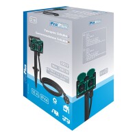 Gartensteckdose Schuko 4-fach mit Erdspieß 2M 3x1,5mm²