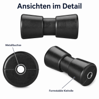 Anhänger Trailer Boot Marine Kielrolle schwarz