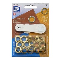 Messing-Ösen 11mm, 15 Stück im Blister